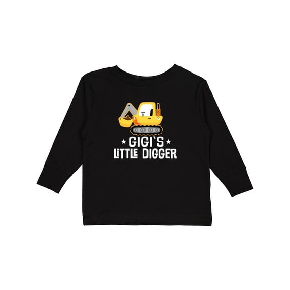 Inktastic Gigi Little Digger Construction Truck Boys Long Sleeve Toddler T-Shirt