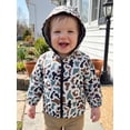 thumbnail image 4 of Chaqueta infantil con bolsillos, estampado de camuflaje, cierre de cremallera frontal, capucha y manga larga., 4 of 9