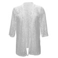 thumbnail image 6 of Xuemjiao Womens Lightweight Jackets Women's Autumn Patterned Lace Hollow Lace Solid Color Five Quarter Sleeved Cardigan Cardigan for Women Light Weight Cardigan Chaquetas De Mujer (White,XL), 6 of 6