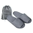 thumbnail image 3 of Par de zapatillas desechables, zapatillas con punta cerrada y esponjosas para hotel, hogar, de invitados, se la la adaptaciónción a la mayoría de Gris para hombres Salvador Zapatillas desechables de hotel, 3 of 10
