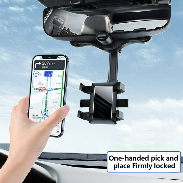 Multi-function Universal Car Mount Phone Clip Rear View Mirror