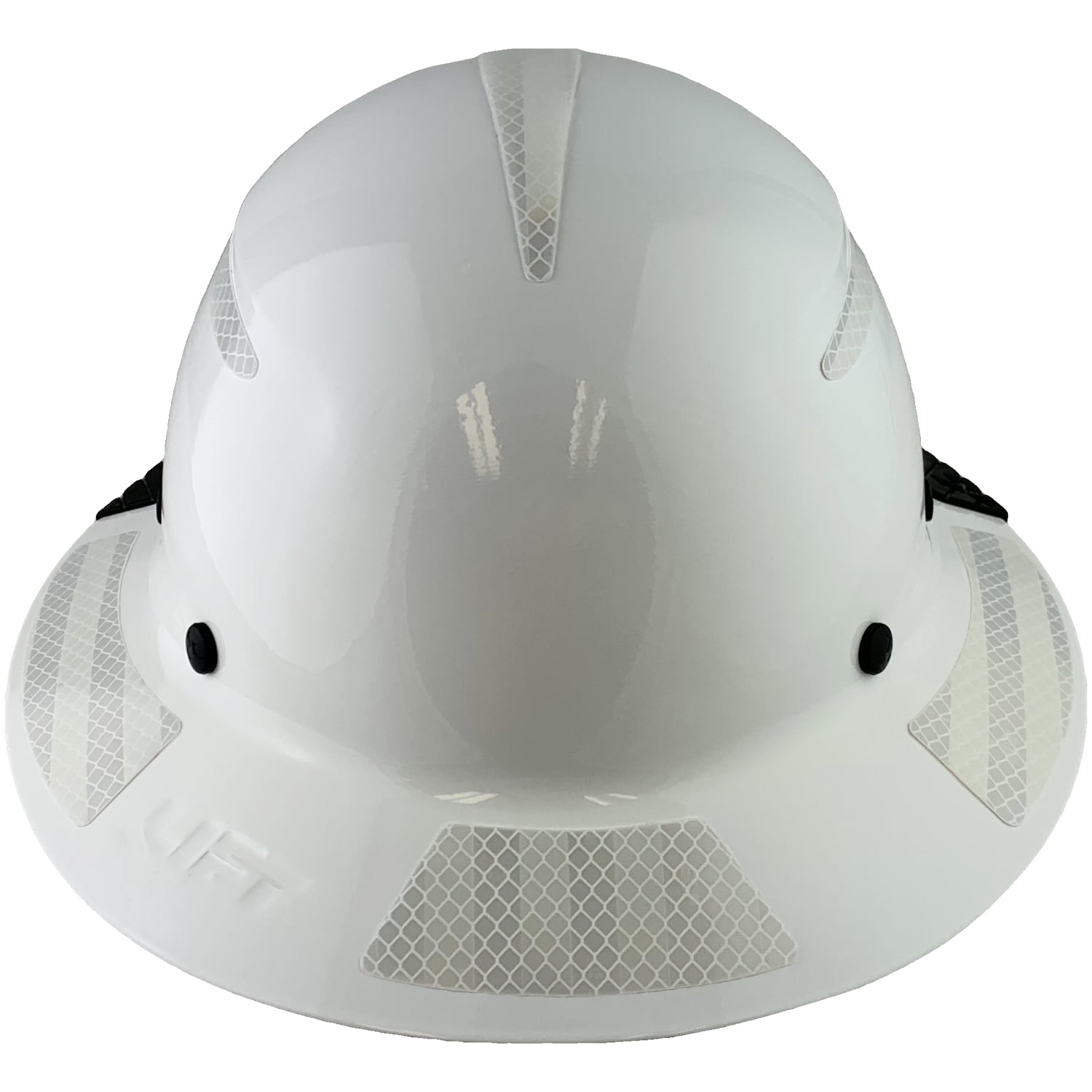Lift Safety Helmet - Actual Carbon Fiber Full Brim Hard Hat - White with White Reflective Decals with Hard Hat Tote Bag