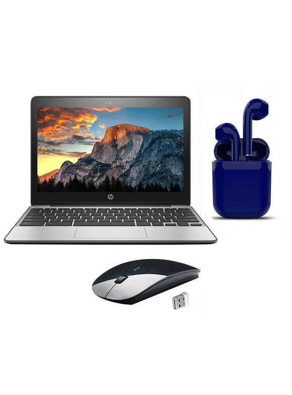 Restored HP Chromebook 2022 Latest OS 11.6-inch Intel Celeron 1.6GHz 4GB RAM 16GB SSD Bundle: Wireless Mouse, Bluetooth/Wireless Airbuds By Certified 2 Day Express (Refurbished)