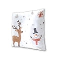 thumbnail image 3 of Snowman Elk Leaves Present Snowflakes Christmas Throw Pillow Covers Pillowcases 18 x 18 Inch Home Decor 2 Packs for Bedroom Sofa, 3 of 6