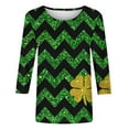 thumbnail image 4 of Yuyuzo T-Shirts de la Saint-Patrick pour Femmes Manches 3/4 T-Shirt Graphique Décontracté Col Rond Pull Tops Blouse, 4 of 5