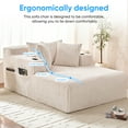 thumbnail image 4 of BALUS 67 Inch  Chaise Lounge Chair Indoor with 3 Pillows, Sleeper Sofa Bed, Oversized Reading Chair for Living Room, Corduroy, ,Beige, 4 of 9