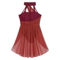 thumbnail image 6 of Haitryli Kids Girls Ballet Lyrical Dance Dress Ballerina Tutu Skirted Leotard Performance Dancewear Burgundy 14, 6 of 7