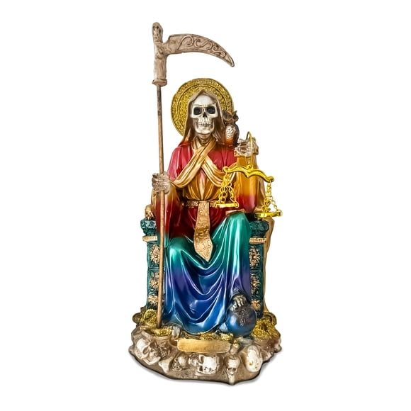 Santa Muerte 7 Potencias Suprema Sentada 30 cm Curada Tarot Felix