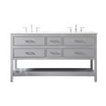 thumbnail image 3 of Elegant Decor Sinclaire 60" Aluminum Alloy & MDF Double Bathroom Vanity in Gray, 3 of 8