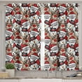 thumbnail image 2 of Ambesonne Christmas Valance & Curtain, Snowman Reindeer, 55"x24", Pale Brown White and Red, 2 of 6