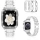 thumbnail image 1 of Compatible con Apple Watch Band de 40 mm con estuche para mujer, correa de pulsera de metal de repuesto para joyería con 2 paquetes de cubierta protectora de PC Bling para iWatch Series 6/5/4 (plateado) ER, 1 of 6
