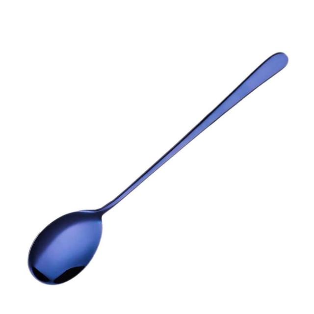 Cateissary 2019 304 Acero inoxidable Mango largo Estilo coreano Cuchara Café Sopa Bebida Cereal Postre Comedor Cucharadita Cocina y Comedor Azul