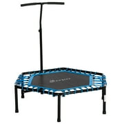Soozier 48 Adult Hexagon Rebounder Trampoline Fitness Bungee Jumping Cardio Trainer Outdoor Bouncer Jumper Adjustable Bar Blue