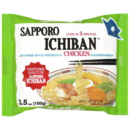Sapporo Ichiban Japanese Style w/Chicken Flavor Noodles, 3.5