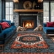 thumbnail image 1 of Sonoro Kate Alfombras de 8x10 para Salón Recámara, Alfombra de Piso Interior Boho Antideslizante Lavable a Máquina, Rojo-azul, 1 of 8