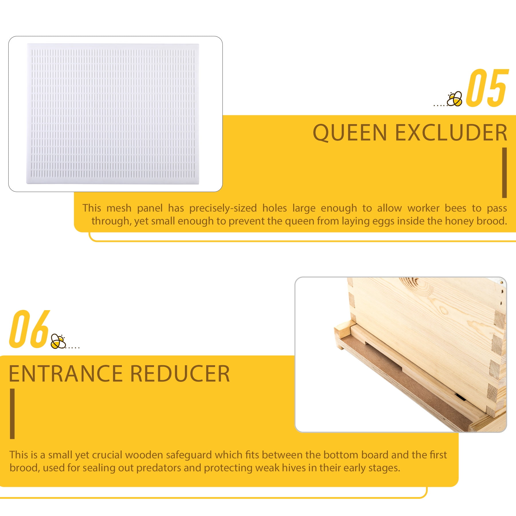 2-Layer 20-Frame Langstroth Hive Frame/Bee Hive Frame/Beehive Frames w/ Metal Roof for Beekeeping