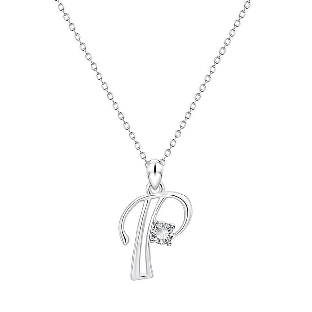 SIfdSeng Collier en Strass en Forme d'Alphabet Initial 26 pour Femmes Colliers pour Femmes A Z 26 Alphabet Initial Colliers Argentés pour Femmes Filles