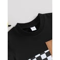 thumbnail image 6 of Bslissey 6M 12M 18M 24M 3T Toddler Baby Boys Shorts Sets Checkerboard Print Short Sleeve T-shirt Tops + Elastic Waist Shorts 2Pcs Outfits Infant Summer Casual Clothes, 6 of 9