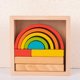 thumbnail image 3 of Bloques de madera apilables, rompecabezas encajables, juguetes educativos Montessori para niños y niñas Serie arcoiris, 3 of 9