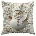 thumbnail image 3 of 4-pack American Festive Christmas Throw Pillow Cases - Decor Pillow Covers with Reindeer & Snowman Prints, Soft Breathable Fabric for Sofa, Bedroom, Holiday Parties & Winter Decor, 18*18in, White, 3 of 9