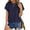 D Navy Blue, variant on T Shirts for Women Summer Short Sleeve Eyelet Tops Dressy Casual Crewneck Blouses