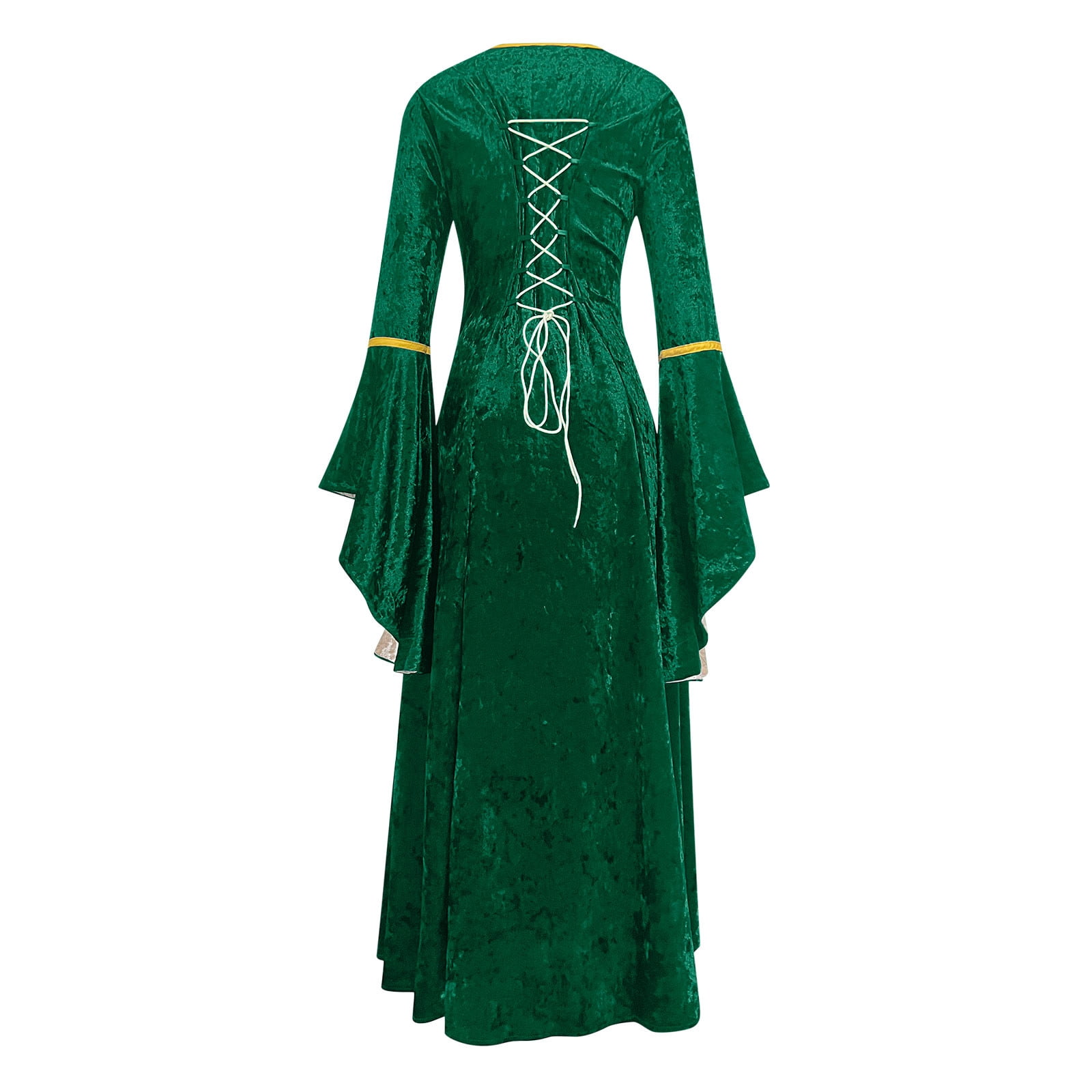 Womens Renaissance Costume Dress Medieval Vintage Velvet Dresses Long ...