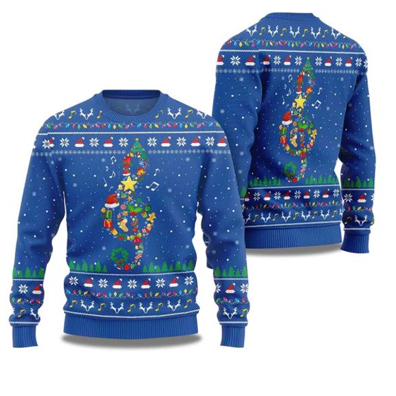 2025 Radiant Music Note 3D Christmas Sweater