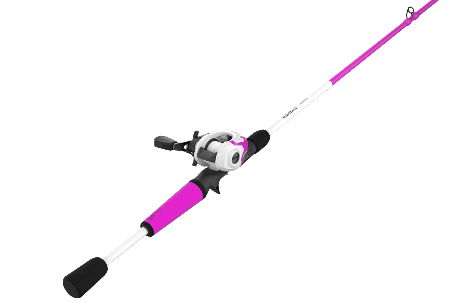 Zebco Roam Baitcast Reel and Fishing Rod Combo, 6-Foot 6-Inch 2-piece Rod, Size 100 Reel, Left-Hand Retrieve, Pink