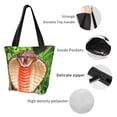 thumbnail image 3 of Defioc Cobra Snake Print Tote Bag for Women,Shoulder Bag with Zipper Casual Tote's Handbag Big Capacity Shoulder Bag with Inner Pocket Fit for Shopping,Office,Travel, 3 of 7