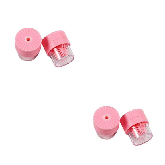 Vogacara Herramienta de limpieza de lentes de contacto de plástico portátil profesional colorido senderismo reemplazo contenedor de almacenamiento Rosado 2piezas Vogacara CBP444193