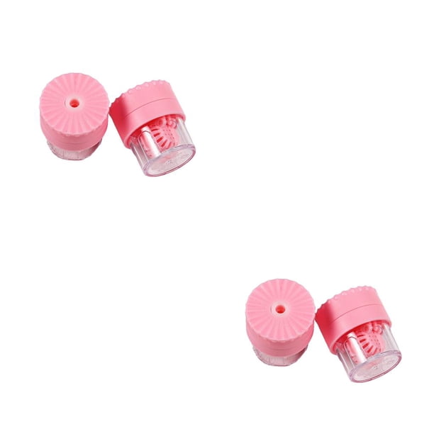 Vogacara Herramienta de limpieza de lentes de contacto de plástico portátil profesional colorido senderismo reemplazo contenedor de almacenamiento Rosado 2piezas Vogacara CBP444193