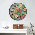 thumbnail image 2 of Yayeee Wall Clock Battery Operated 11.9" Silent Quartz Non-Ticking for Living Room Decor, Floral Pattern, 2 of 8