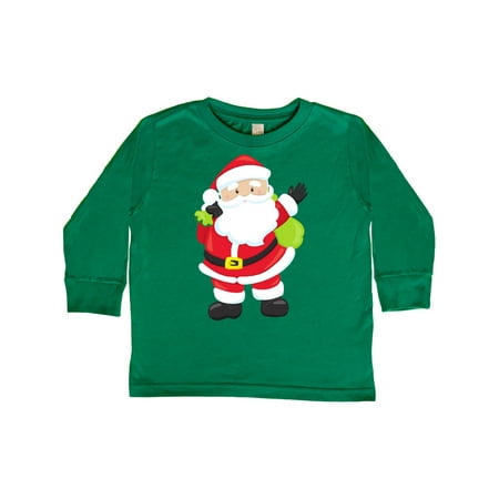 

Inktastic Santa Claus Smiling Santa Santa With Gift Bag Gift Toddler Boy or Toddler Girl Long Sleeve T-Shirt