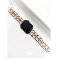 thumbnail image 3 of Gustave Compatible with Apple Watch Bands Series 8 7 6 5 4 3 2 1 SE Fashion Adjustable 38mm 40mm 42mm 44mm iWatch Bands Bracelet Chain Wristband for Women Men "Rose Gold & White", 3 of 11