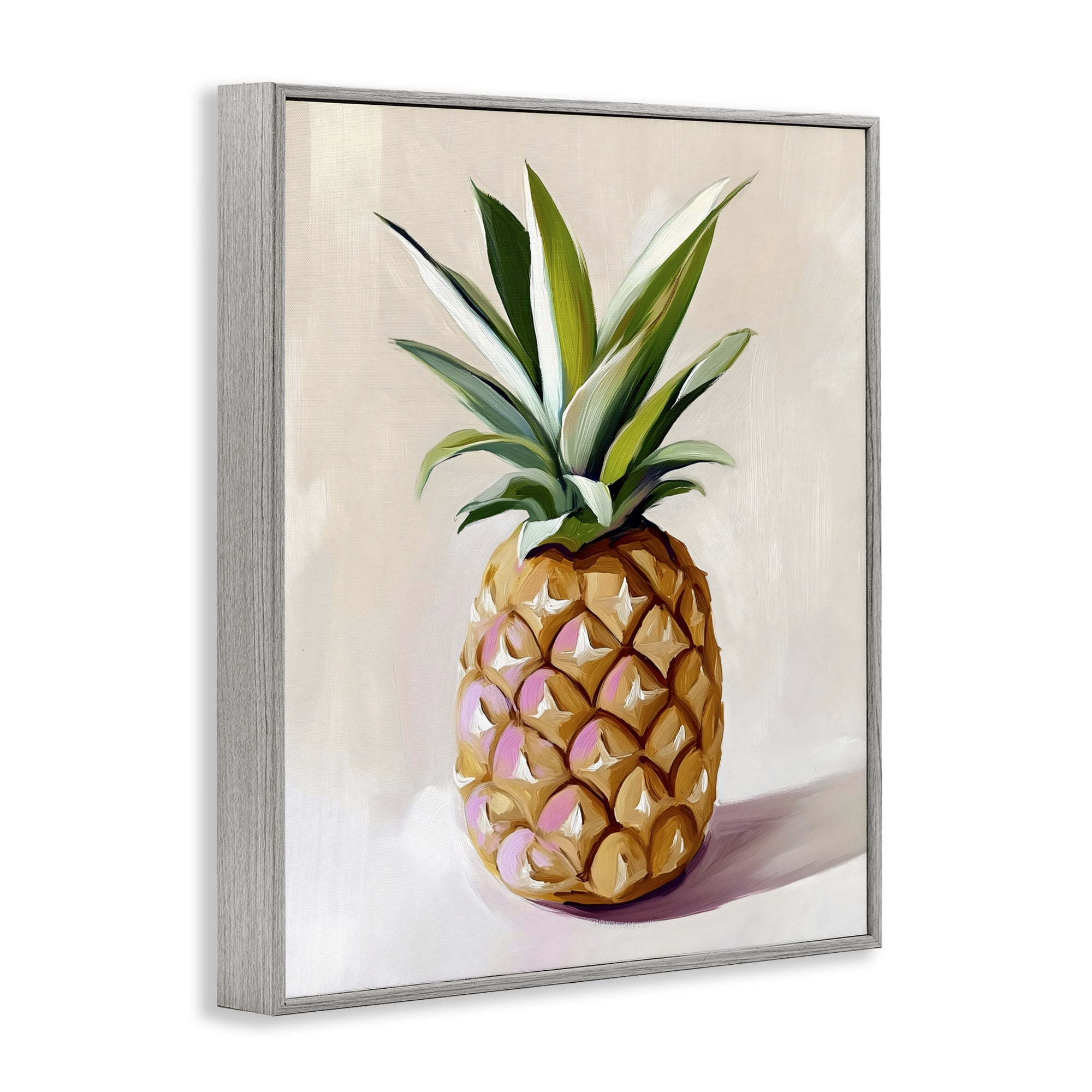Stupell Industries Pastel Pineapple Tropical Fruit Gray Framed Giclee Art, design by The Prints Vibe