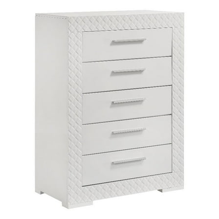 Ives 5-drawer Bedroom Chest of Drawers White High Gloss