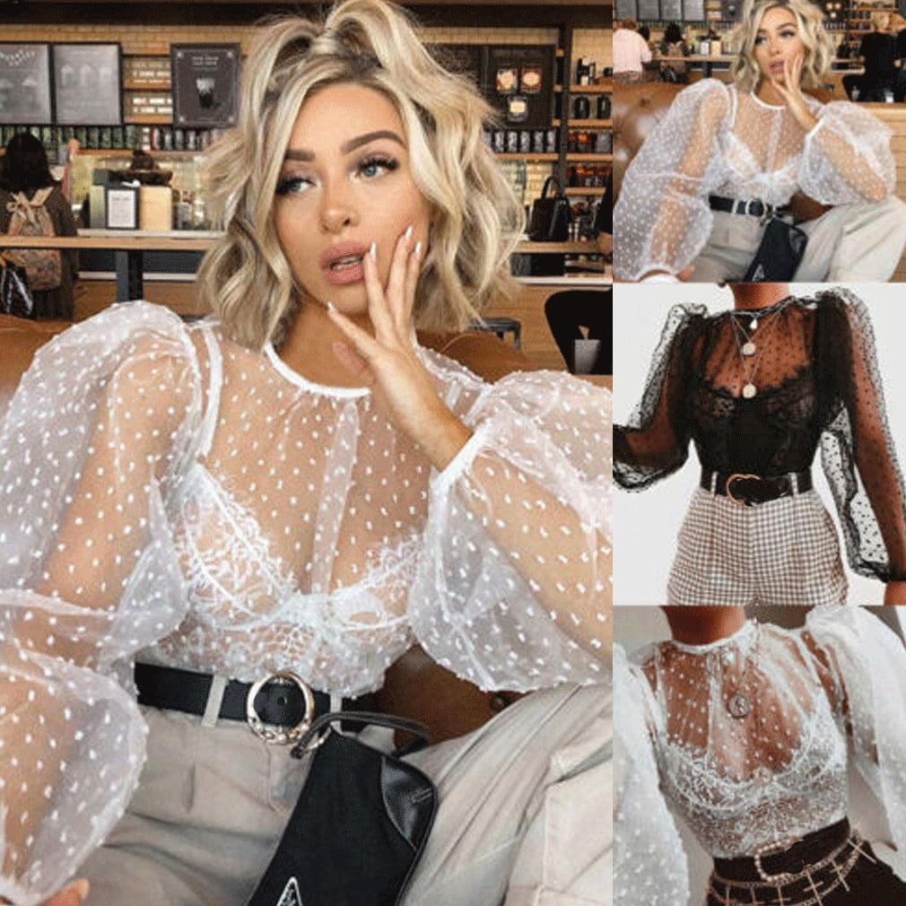 women in sheer tops