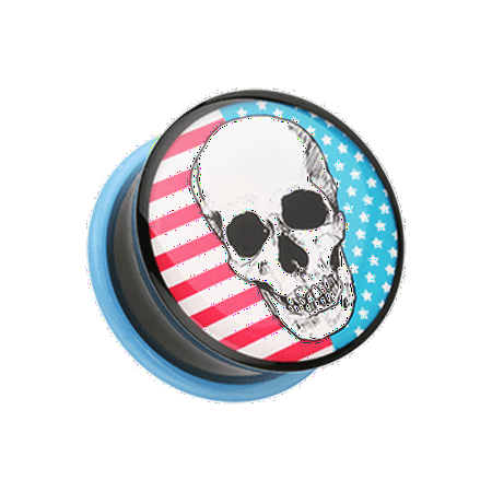 

Skull Americana Single Flared Ear Gauge Plug