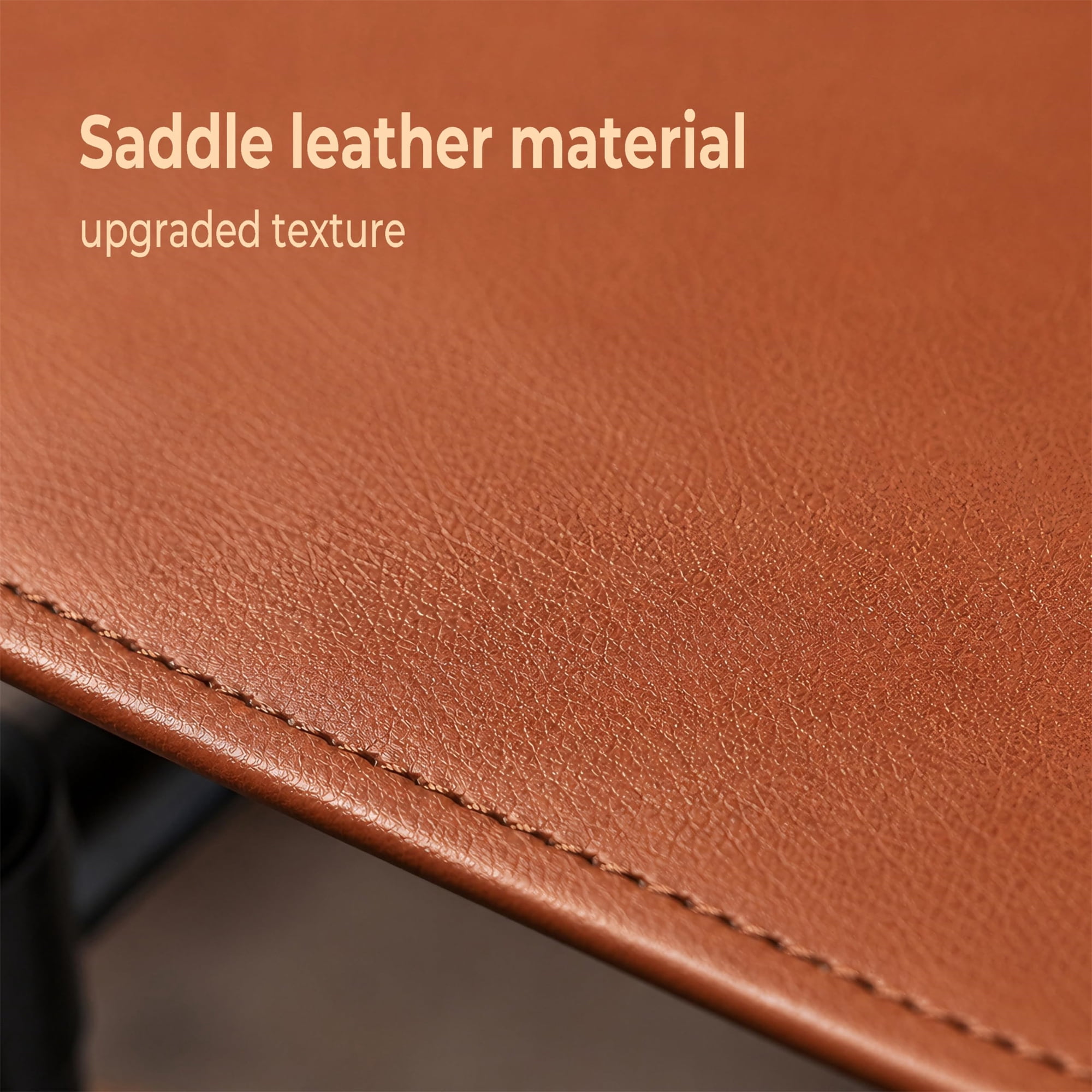 Aukfa Leather Folding Director Chair, Portable Outdoor Chair for Patio Camping, Matte Brown