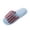 Slippers # Sky Blue, variant on Women Slippers Open Toe Mixed Stripe Pattern Fuzzy Band Memory Foam Plush House Shoes Soft Slip On Scuffs for Indoor Relaxing