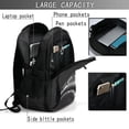 thumbnail image 4 of Balery Black And White Shark Mochila con carga USB para hombre y mujer - Mochila impermeable y antirrobo para laptop con puerto USB para viajes, trabajo, 4 of 7