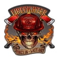 thumbnail image 1 of SignMission P-1117 Firefighter Skull Firefighter Flaming Skull Novelty Sign, 1 of 1