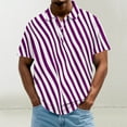 thumbnail image 2 of Ashirexll Mens Shirts Casual, Summer Shirts for Men, Plus Size Casual and Fashion Striped Printed Button Turndown Collar T-shirt for Summer Vacation, 2 of 5