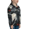 thumbnail image 5 of Pofeuu Red Black Ink Style Bald Eagle Print Teenage Zipper Hoodie Sweatshirts Hooded Casual Jackets With Pocket For Boys Girls-Medium, 5 of 6