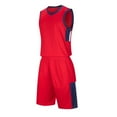 thumbnail image 5 of HAOTAGS 2Pcs Basketball Jersey Set for Boys(4-16), Youth Lightweight Basketball Tank Top and Track Shorts Red, 5 of 7
