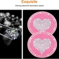 thumbnail image 3 of 2Pack Heart Bling Car Cup Mats - PVC+Rhinestone,Non-Slip, Heat-Resistant - For Women, Car/Home/Office Decor (Black), 3 of 5