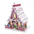 thumbnail image 1 of Kurt S. Adler GBJ0003 10 in. Pink Battery-Operated Candy LED Gingerbread House Table, 1 of 5