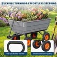 thumbnail image 6 of Memoryfield 600 lb Heavy Duty Poly Garden Dump Cart with 10" All-Terrain Wheels, Utility Yard Wagon, Tow Behind ATV Lawn Tractor, Gray, 6 of 12