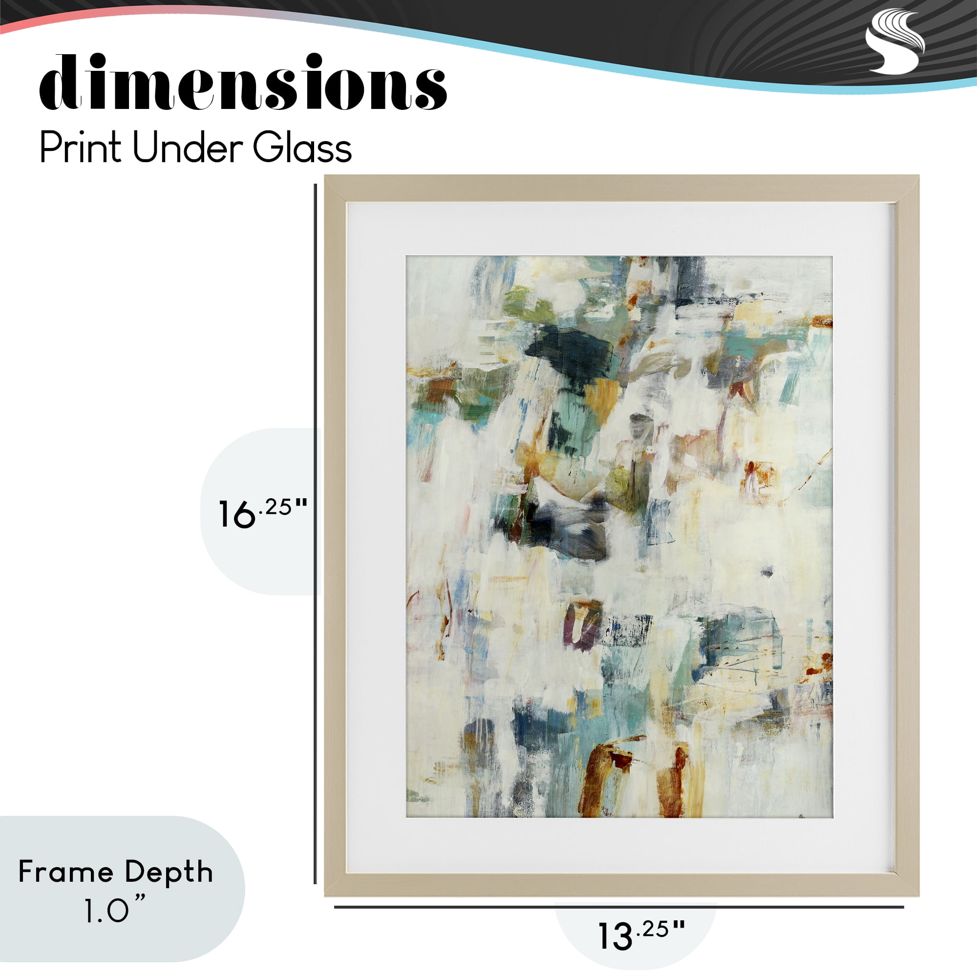 Stupell Industries Expressive Chaos Layers Birch Framed Print Under Glass, design by Lisa Ridgers
