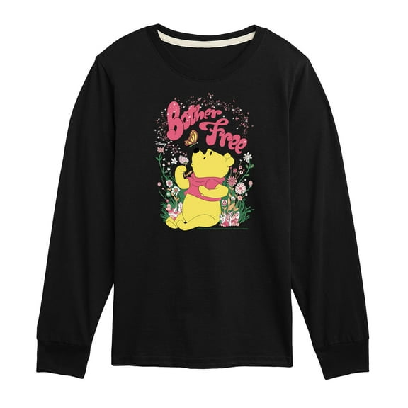 Winnie the Pooh - Sitting in a Field of Flowers - Bother Free - Toddler And Youth Long Sleeve Graphic T-Shirt